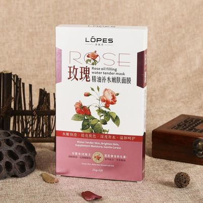 Aanpasbaar witte doos Vegan Rose Face Mask met afdruk en Prime Branded verpakking