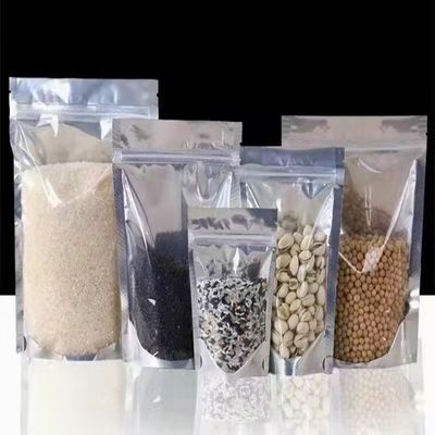 Transparante voedselverpakking PE-plastic stand-up pouch met aseptisch logo