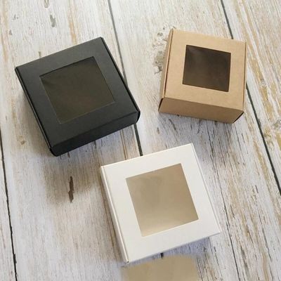 Vierkante doorzichtige ambachtelijke papier accessoire witte kaart cadeau direct en warm stempelen