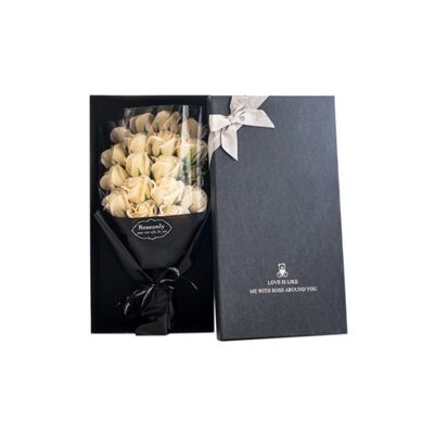 Custom logo verpakking cadeau rode rozen gekleurde bloemen zeep cadeau doos voor Valentijnsdag