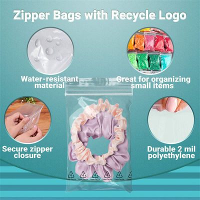 Beveiligde rits sluiting Custom Logo Print Polybags voor verstikking waarschuwing en beveiliging