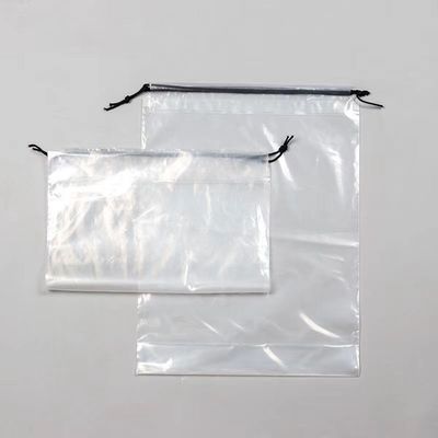 Op maat gemaakte kleding opslagpakket met PE zak met trekstreng en transparante plastic zak