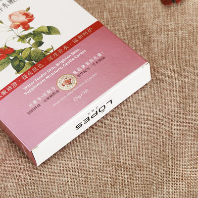 Aanpasbaar witte doos Vegan Rose Face Mask met afdruk en Prime Branded verpakking