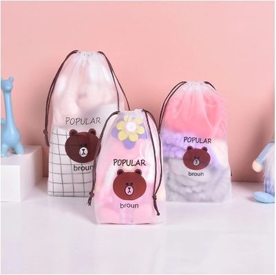 Polystring drawing bag EVA Frosted Plastic drawing string opslagzak voor kleding Custom logo