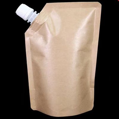 Stand-up spout pouch voor crème cosmetische vloeibare kraft papier plastic lamineermateriaal