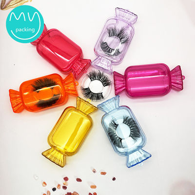 Custom Logo Candy Themed Lash Boxes voor Mink Lashes Leeg Privé Label Helder Acryl