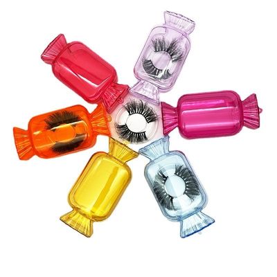 Custom Logo Candy Themed Lash Boxes voor Mink Lashes Leeg Privé Label Helder Acryl