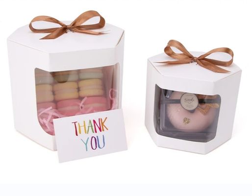 Gepersonaliseerde witte kartonnen cake doos met venster 4 en 6 gaten Cupcake verpakkingsdoos