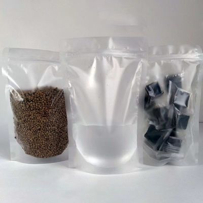 Transparante voedselverpakking PE-plastic stand-up pouch met aseptisch logo