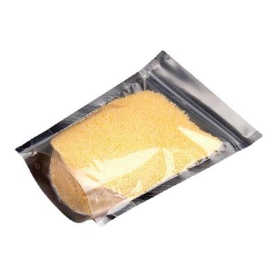 Transparante voedselverpakking PE-plastic stand-up pouch met aseptisch logo