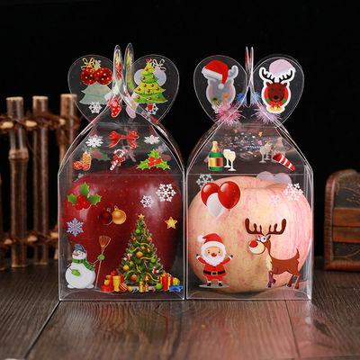 Transparante PET vouwbare snoep appelkisten voor gepersonaliseerde kerstcadeautjes