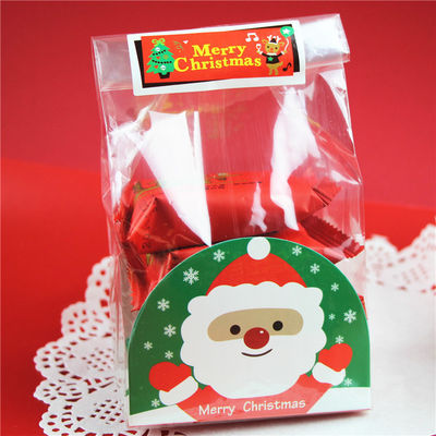 Op maat gemaakte handgemaakte Diy Koekjeszak voor PE Plastic Kleur Onderste Toastzak Kerstmis