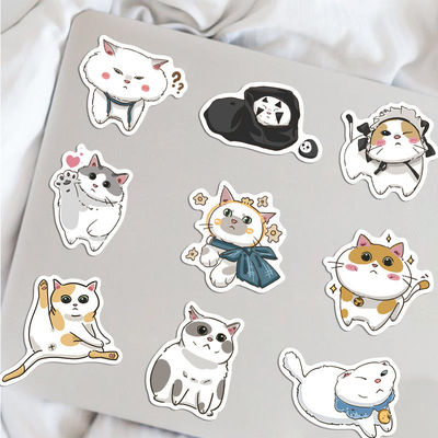 Kraft papier etiketten dank je stickers schattig kat cartoon ontwerp voor decoratieve sticker