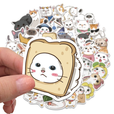 Kraft papier etiketten dank je stickers schattig kat cartoon ontwerp voor decoratieve sticker