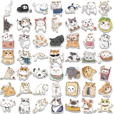 Kraft papier etiketten dank je stickers schattig kat cartoon ontwerp voor decoratieve sticker