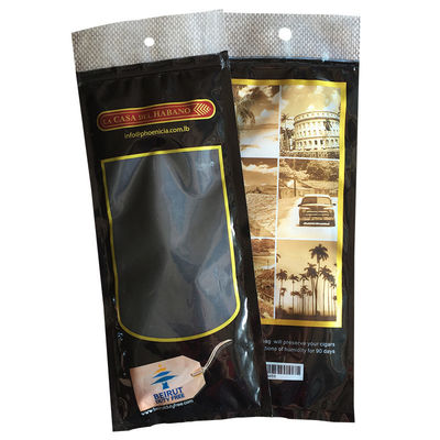 Gravnre Printing Stand Up Pouch Custom Zip Lock Sigarenzakken voor vochtzuigende sigaren