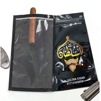 Gravnre Printing Stand Up Pouch Custom Zip Lock Sigarenzakken voor vochtzuigende sigaren