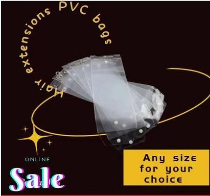 Transparante PVC haarverlenging plastic verpakking met logo op maat voor cosmetica