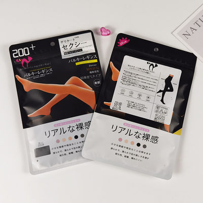 Waterdichte zelfverzegelende rits verpakkingszak voor zijde kousen Bareleg Tights Sock