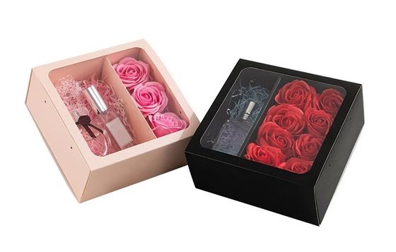Elegant papier verpakkingsdozen voor vierkant bloemenboeket cadeau elegant