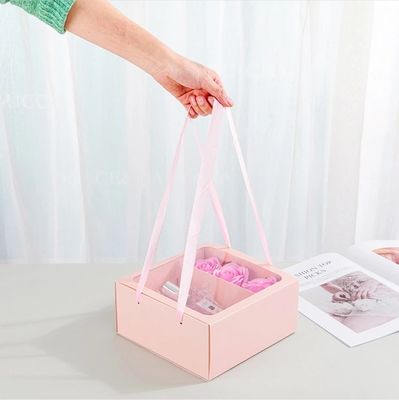 Elegant papier verpakkingsdozen voor vierkant bloemenboeket cadeau elegant
