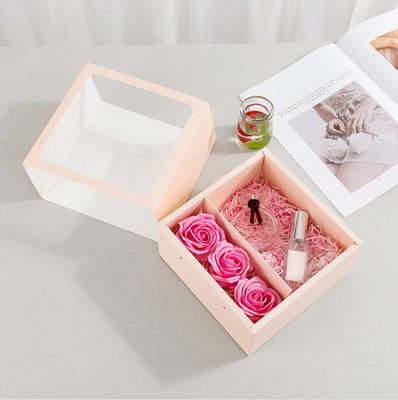 Elegant papier verpakkingsdozen voor vierkant bloemenboeket cadeau elegant