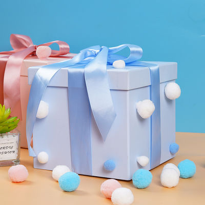 Aanpassen einde Boetiek Luxe Paper Gift Box Met Ribbon Deksel Voor Verjaardag Kerstmis