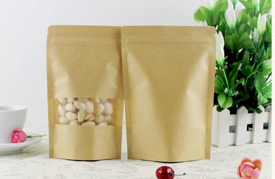 Voedselverpakking Bakkerij Kraft papier zak met raam op maat gemaakt ontwerp en milieuvriendelijk