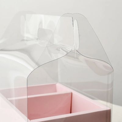 DIY transparante bloemen cake dozen PVC bruiloft kerst verpakking verjaardag cadeau met handvaten