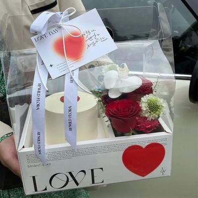 DIY transparante bloemen cake dozen PVC bruiloft kerst verpakking verjaardag cadeau met handvaten