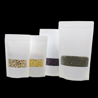 Gravure Printing Kraft Paper Bag Met Doorzichtige Ruit Food Grade Met Zipper Vocht proof