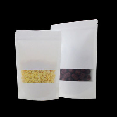 Gravure Printing Kraft Paper Bag Met Doorzichtige Ruit Food Grade Met Zipper Vocht proof