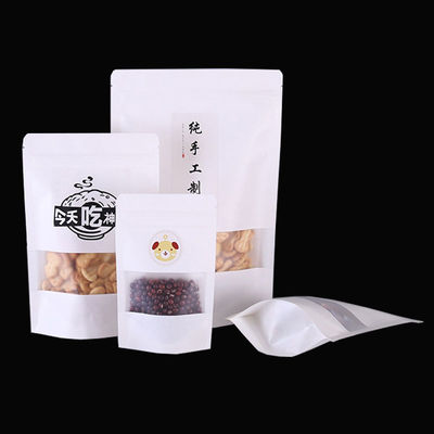 Gravure Printing Kraft Paper Bag Met Doorzichtige Ruit Food Grade Met Zipper Vocht proof