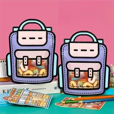 Vensteropendend zelfverzegelbaar zakje voor schattige cartoonvormige verpakkingen van snacks en snoep
