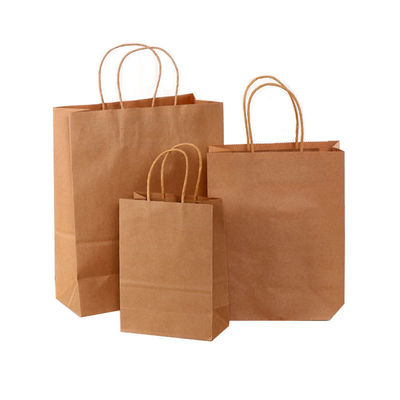 Flexiloop Handle Customized Logo Geaccepteerd Kraft papieren zakken voor boutique gift shopping