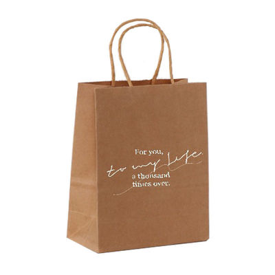 Flexiloop Handle Customized Logo Geaccepteerd Kraft papieren zakken voor boutique gift shopping