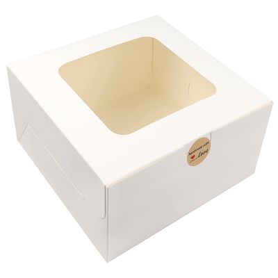 Aangepaste bestelling geaccepteerd 12 x 12 x 6 inch vierkant kartonnen koekdoos met venster