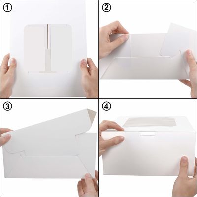 Aangepaste bestelling geaccepteerd 12 x 12 x 6 inch vierkant kartonnen koekdoos met venster
