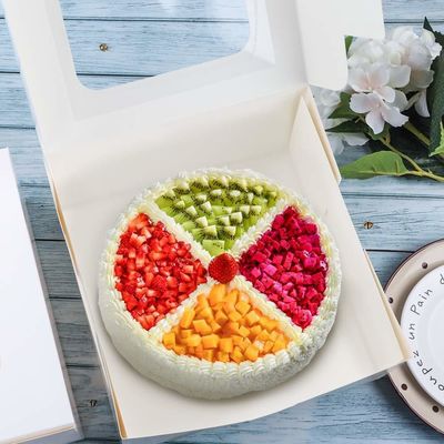 Aangepaste bestelling geaccepteerd 12 x 12 x 6 inch vierkant kartonnen koekdoos met venster