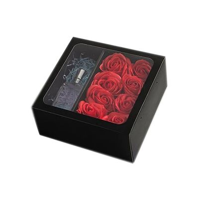 Verpakking Geschenk Bloemendoos met Handle Customized Square Design PVC Transparante Venster