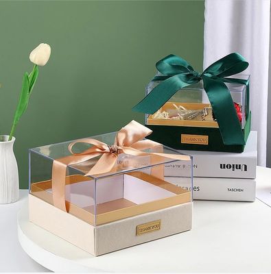 Papier cadeaupakket voor kaars Custom logo Luxe transparante acryl opslagdoos