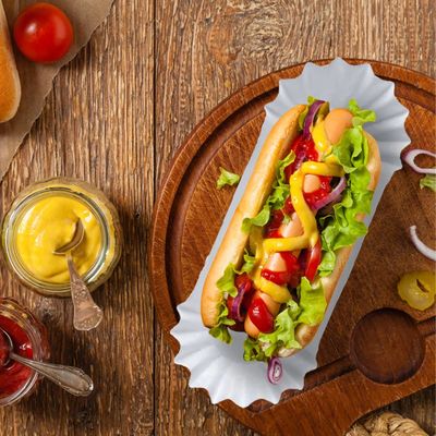 Eenmalige verpakking voor 6' Food White Fluted Sandwiches Hamburgers en meer in aseptische doos