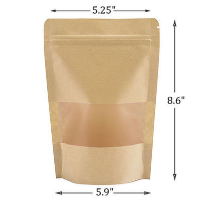 Handige Brown Kraft Paper Stand Up Bag met Ziplock voor gemakkelijke bediening en opslag