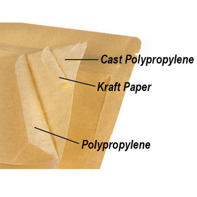 Handige Brown Kraft Paper Stand Up Bag met Ziplock voor gemakkelijke bediening en opslag