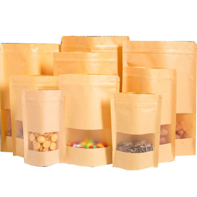 Zipper Top Kraft Paper Food Packaging Bag met zelfdragend ontwerp en PE-materiaal