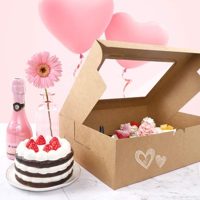 Voedingsmiddelenindustrie Bruin Kraftpapier 12 Count Bakkerij Drager Doos voor Muffins Gebak Cupcake