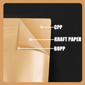 Kraft papier zak met hervergrendelbare slot afdichting rits en Stand Up Design transparante venster
