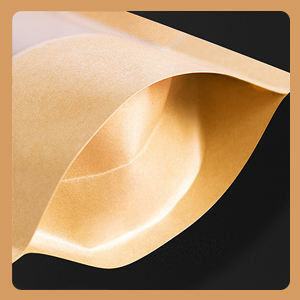 Kraft papier zak met hervergrendelbare slot afdichting rits en Stand Up Design transparante venster