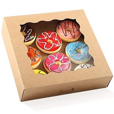 Vensterverpakking Bakkerij Taartdoos met inzetstukken 12 gaten Cupcake houder in Kraft papier