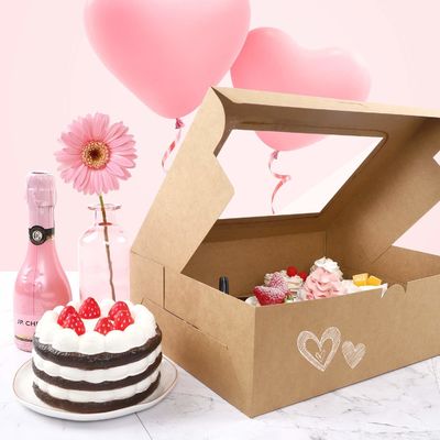 Vensterverpakking Bakkerij Taartdoos met inzetstukken 12 gaten Cupcake houder in Kraft papier